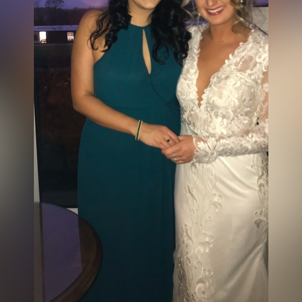 BHLDN MARCO Caspian Sea Green Keyhole Gown Bridesmaid Dress XL - Picture 11 of 14